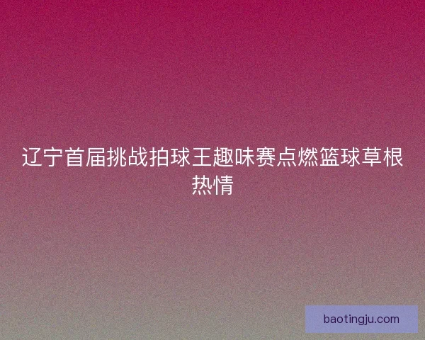 辽宁首届挑战拍球王趣味赛点燃篮球草根热情
