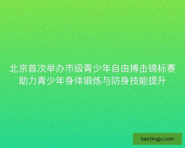 北京首次举办市级青少年自由搏击锦标赛助力青少年身体锻炼与防身技能提升